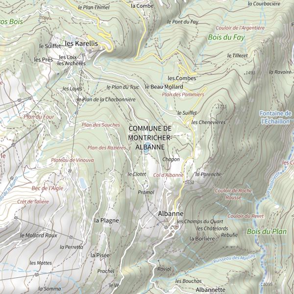 Plan cartographique de Lac de Pramol