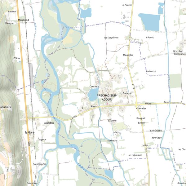 Plan cartographique de Lac de Préchac