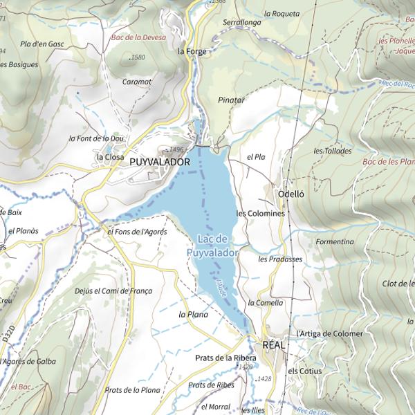 Plan cartographique de Lac de Puyvalador