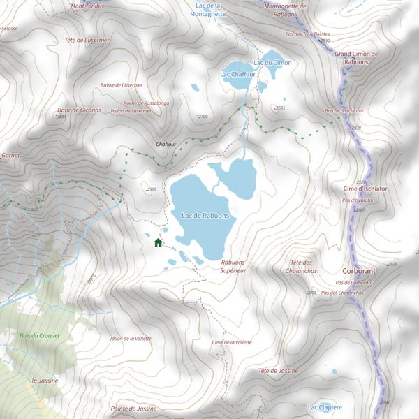 Plan cartographique de Lac de Rabuons