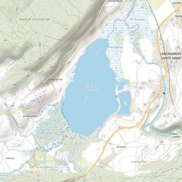 Plan cartographique de Lac de Remoray