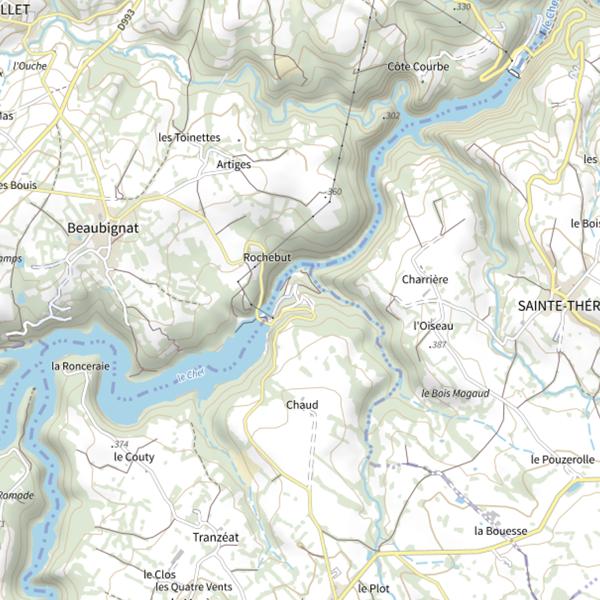 Plan cartographique de Lac de Rochebut