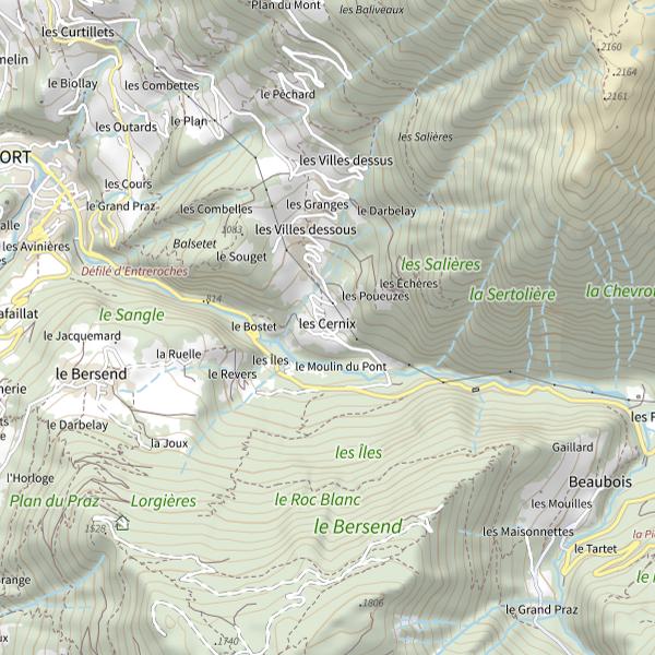 Plan cartographique de Lac de Roselend