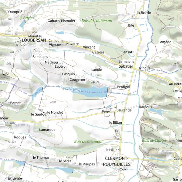 Plan cartographique de Lac de Saclès