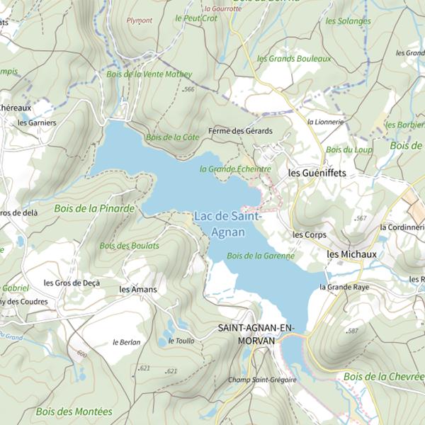 Plan cartographique de Lac de Saint-Agnan
