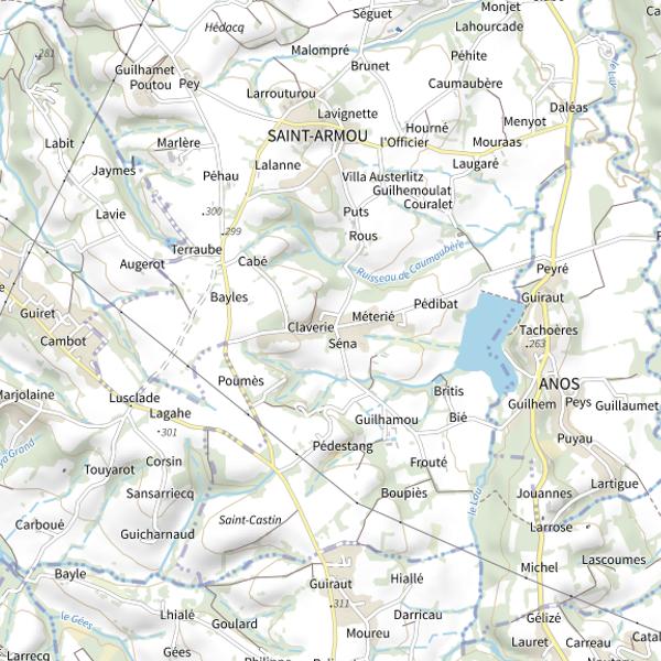 Plan cartographique de Lac de Saint Armou