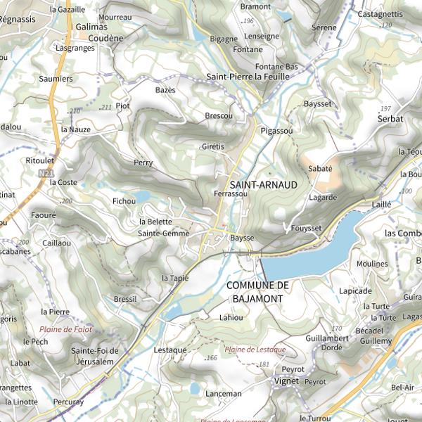 Plan cartographique de Lac de Saint-Arnaud