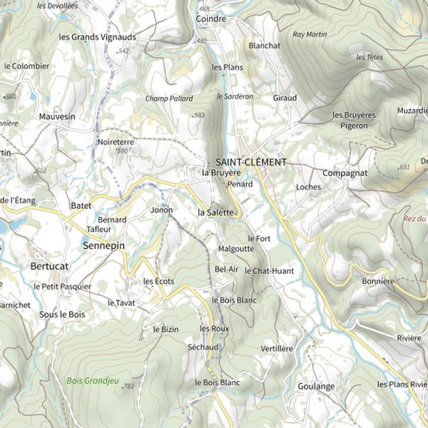 Plan cartographique de Lac de Saint Clément