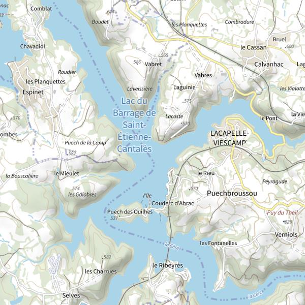 Plan cartographique de Lac de Saint-Etienne-Cantalès