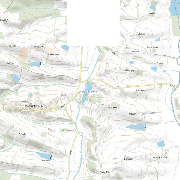 Plan cartographique de Lac de Saint-Fris