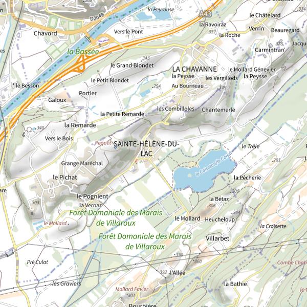 Plan cartographique de Lac de Saint Hélène (Sainte-Hélène-du-Lac)