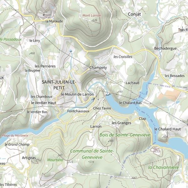 Plan cartographique de Lac de Saint Julien