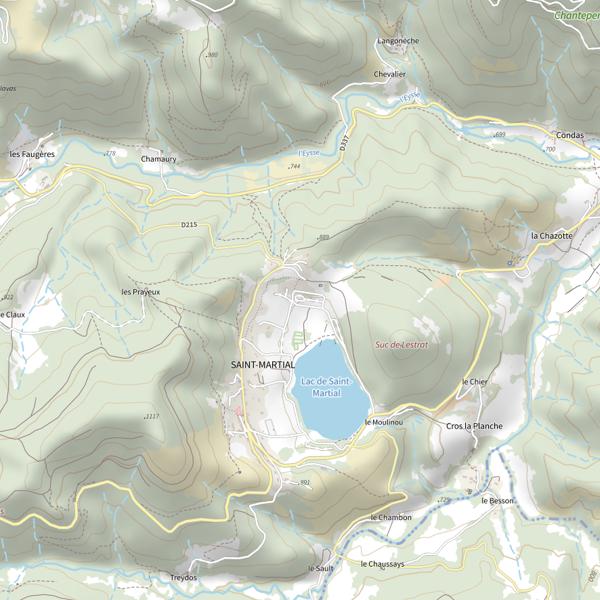 Plan cartographique de Lac de Saint Martial