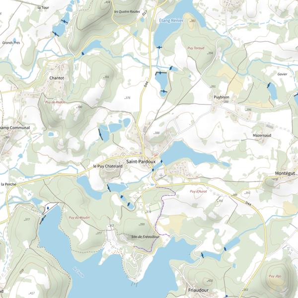 Plan cartographique de Lac de Saint Pardoux