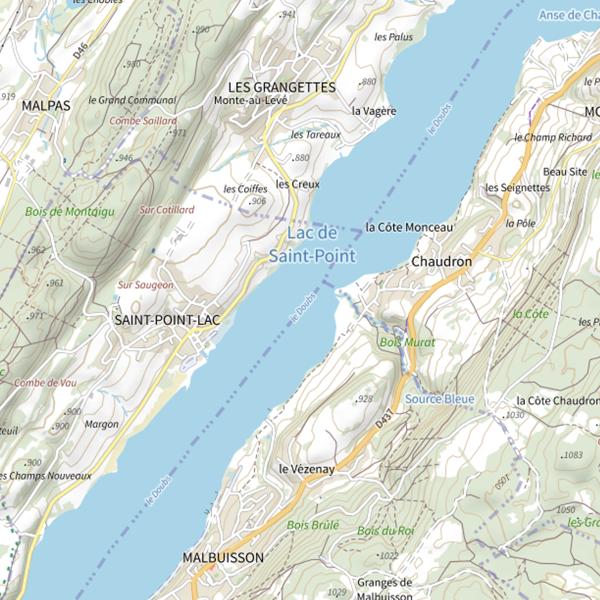 Plan cartographique de Lac de Saint-Point (Saint-Point-Lac)
