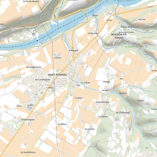 Plan cartographique de Lac de Saint Romans