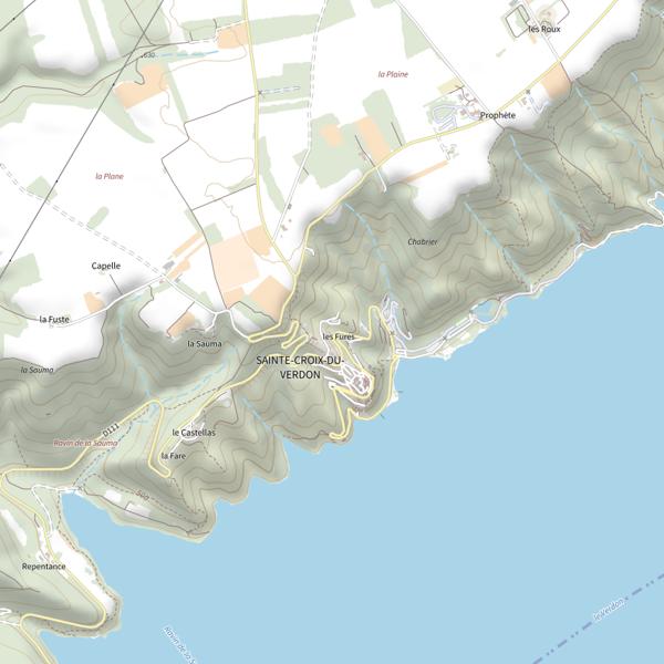 Plan cartographique de Lac de Sainte Croix