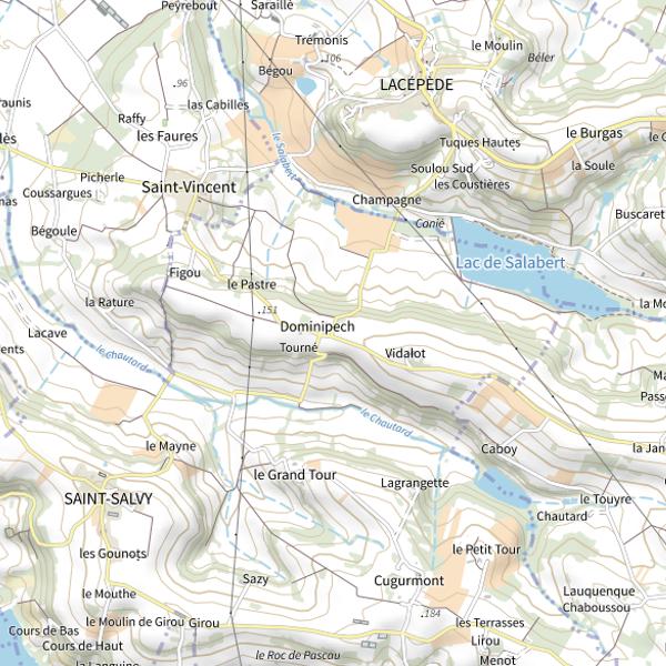 Plan cartographique de Lac de Salabert