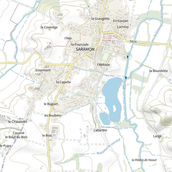 Plan cartographique de Lac de Saramon