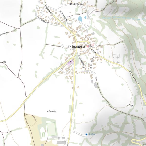 Plan cartographique de Lac de Sarrans