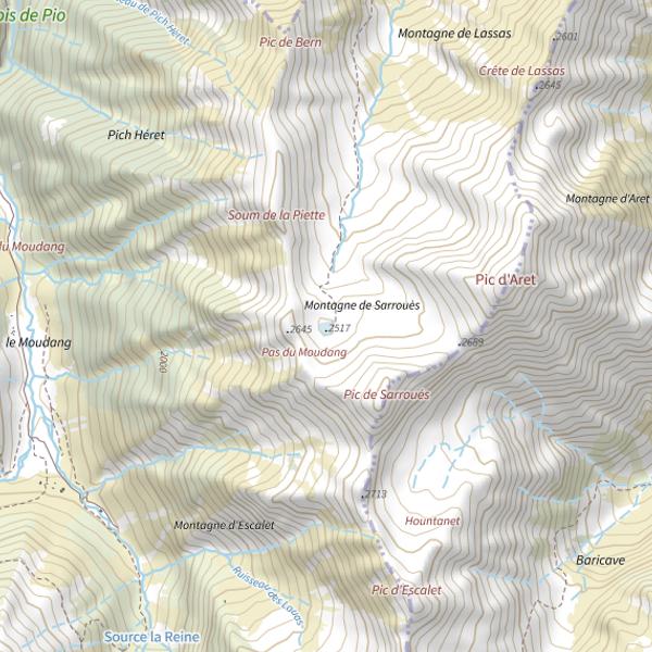Plan cartographique de Lac de Sarrouès