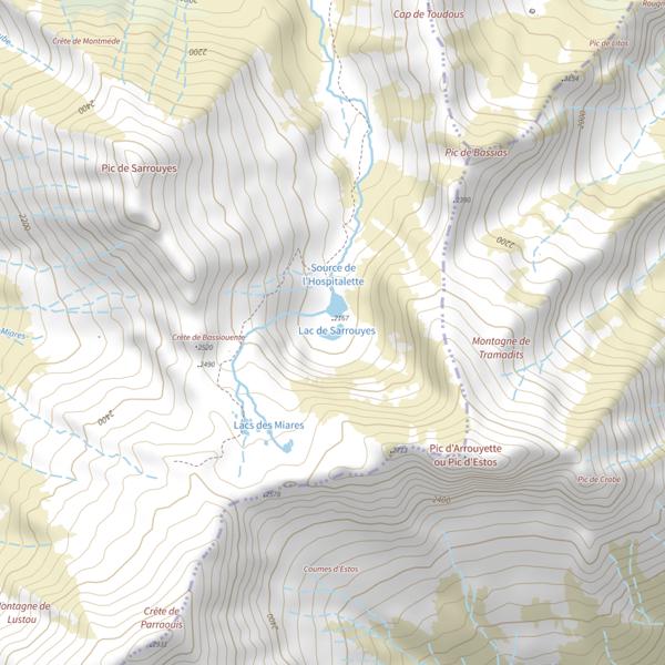 Plan cartographique de Lac de Sarrouyes