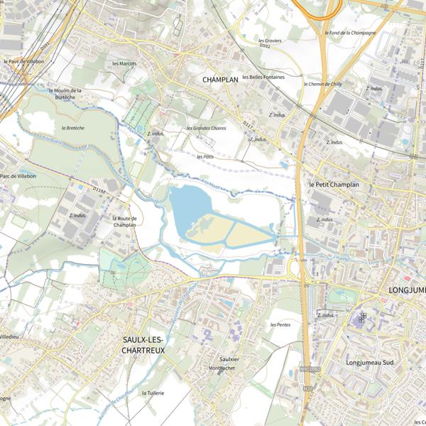 Plan cartographique de Lac de Saulx-les-Chartreux