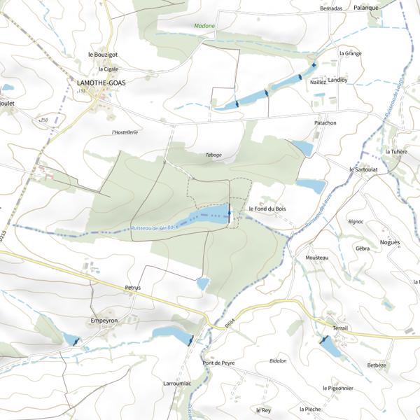 Plan cartographique de Lac de Serilhac