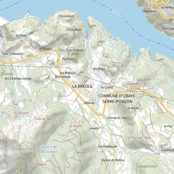 Plan cartographique de Lac de Serre-Ponçon