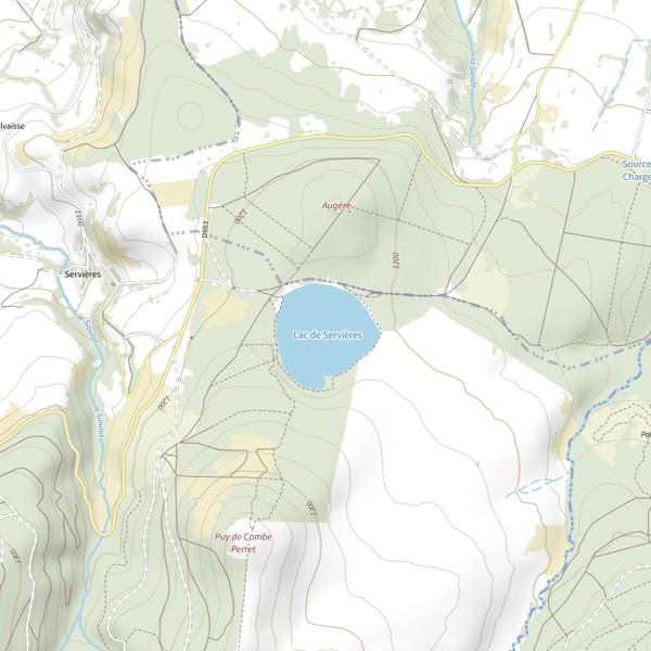 Plan cartographique de Lac de Servières