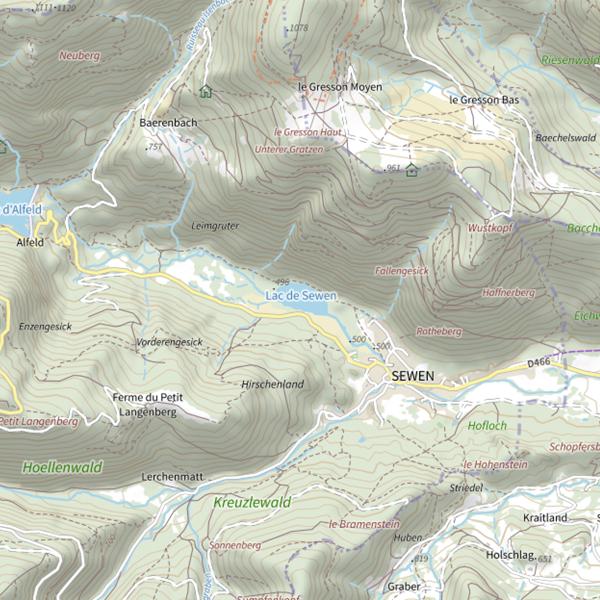 Plan cartographique de Lac de Sewen