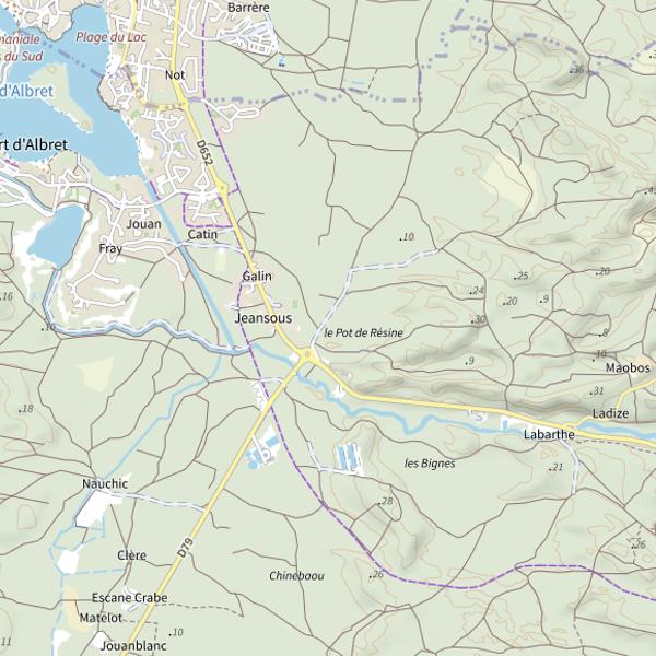 Plan cartographique de Lac de Soustons
