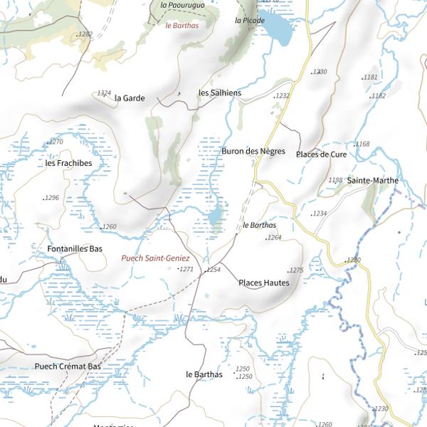 Plan cartographique de Lac de Souverols