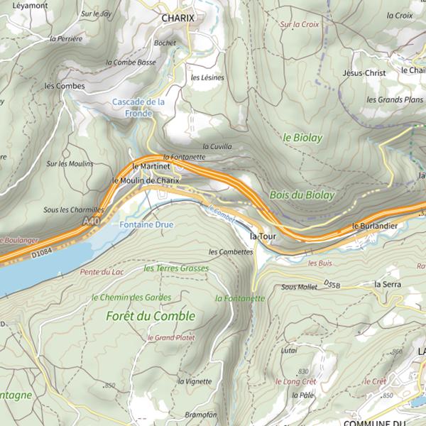 Plan cartographique de Lac de Sylans