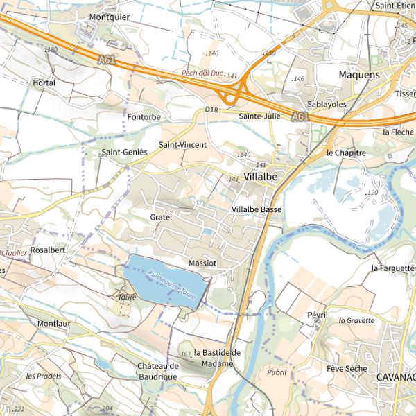 Plan cartographique de Lac de Taure