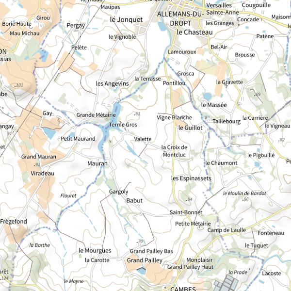 Plan cartographique de Lac de Terme Gros