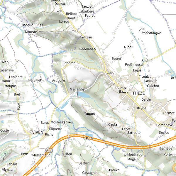 Plan cartographique de Lac de Theze