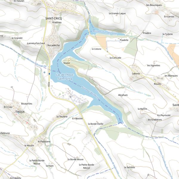 Plan cartographique de Lac de Thoux St-Cricq