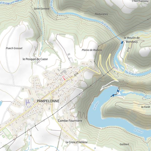 Plan cartographique de Lac de Thuriès
