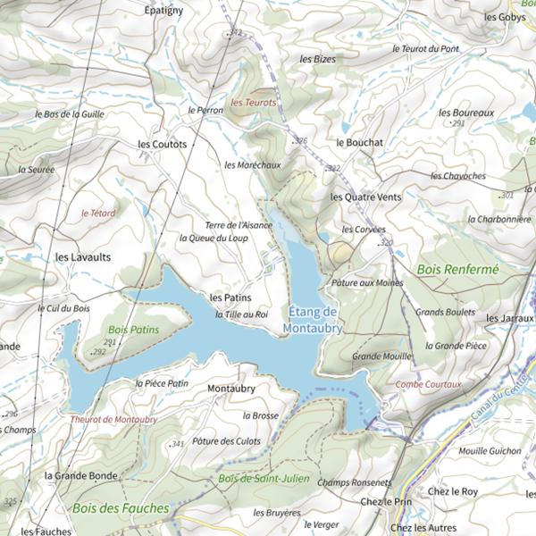 Plan cartographique de Lac de Torcy Vieux