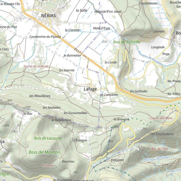 Plan cartographique de Lac de Tury