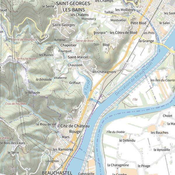 Plan cartographique de Lac de Turzon