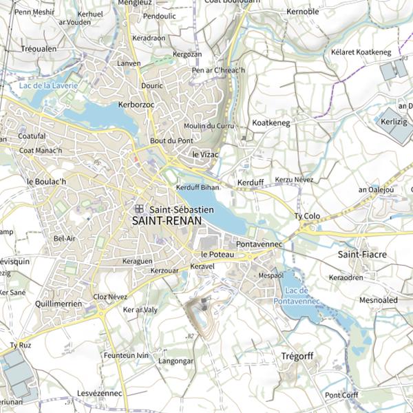 Plan cartographique de Lac de Ty Colo