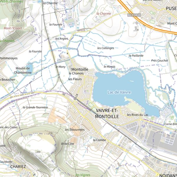 Plan cartographique de Lac de Vaivre