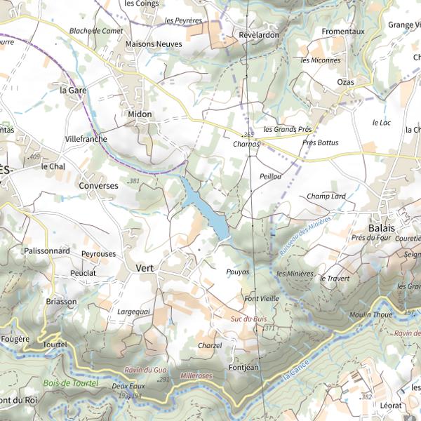 Plan cartographique de Lac de Vert
