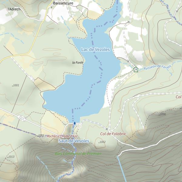 Plan cartographique de Lac de Vesoles