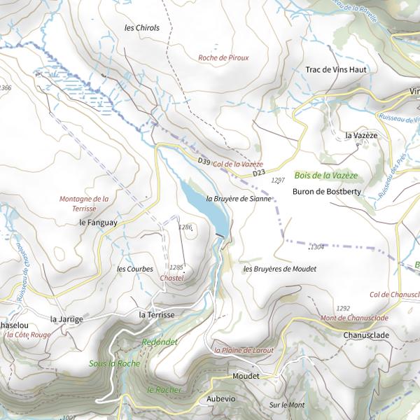 Plan cartographique de Lac de Vèze