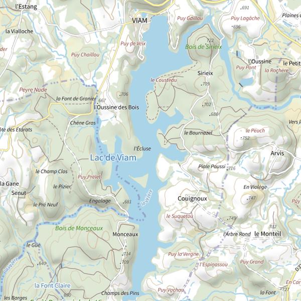 Plan cartographique de Lac de Viam