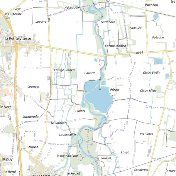 Plan cartographique de Lac de Vic-Adour