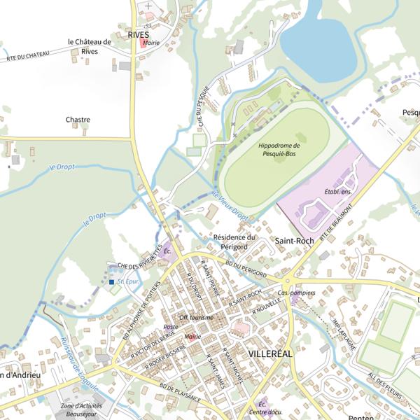 Plan cartographique de Lac de Villeréal